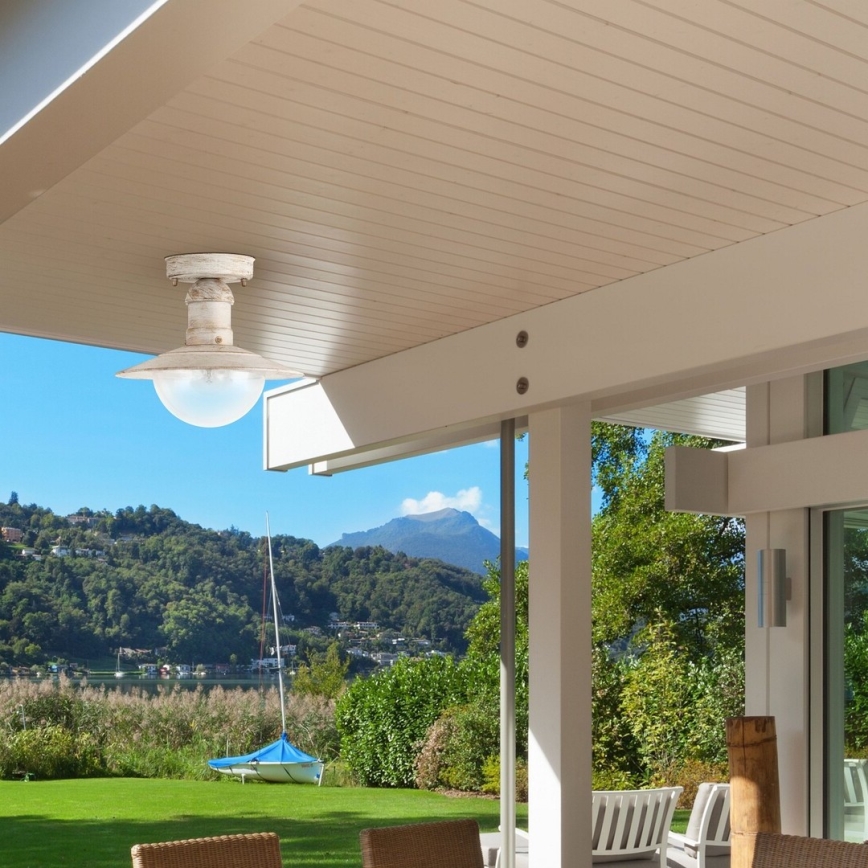 Brilagi - Vanjska stropna svjetiljka MOLDE 1xE27/60W IP44 bijela/patina