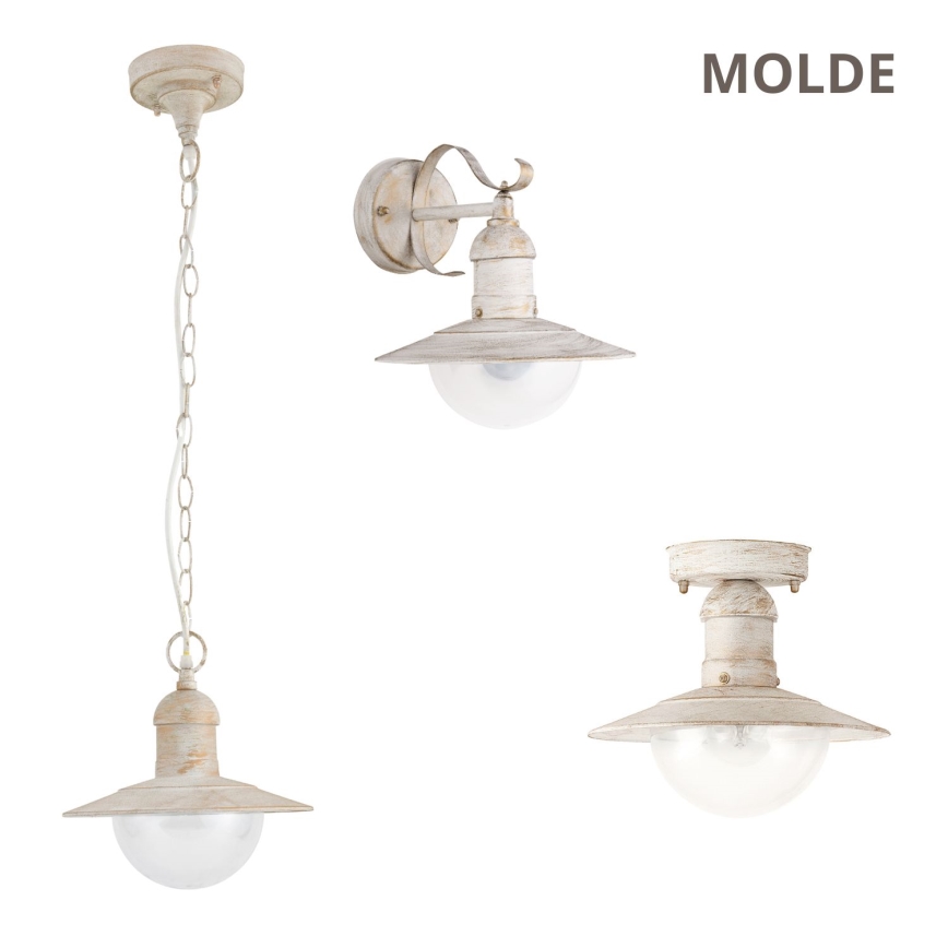Brilagi - Vanjska stropna svjetiljka MOLDE 1xE27/60W IP44 bijela/patina