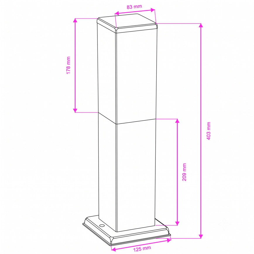 Brilagi - Vanjska svjetiljka NOVA 1xE27/15W/230V 40 cm IP44 antracit