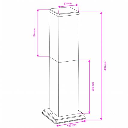 Brilagi - Vanjska svjetiljka NOVA 1xE27/15W/230V 40 cm IP44 matni krom