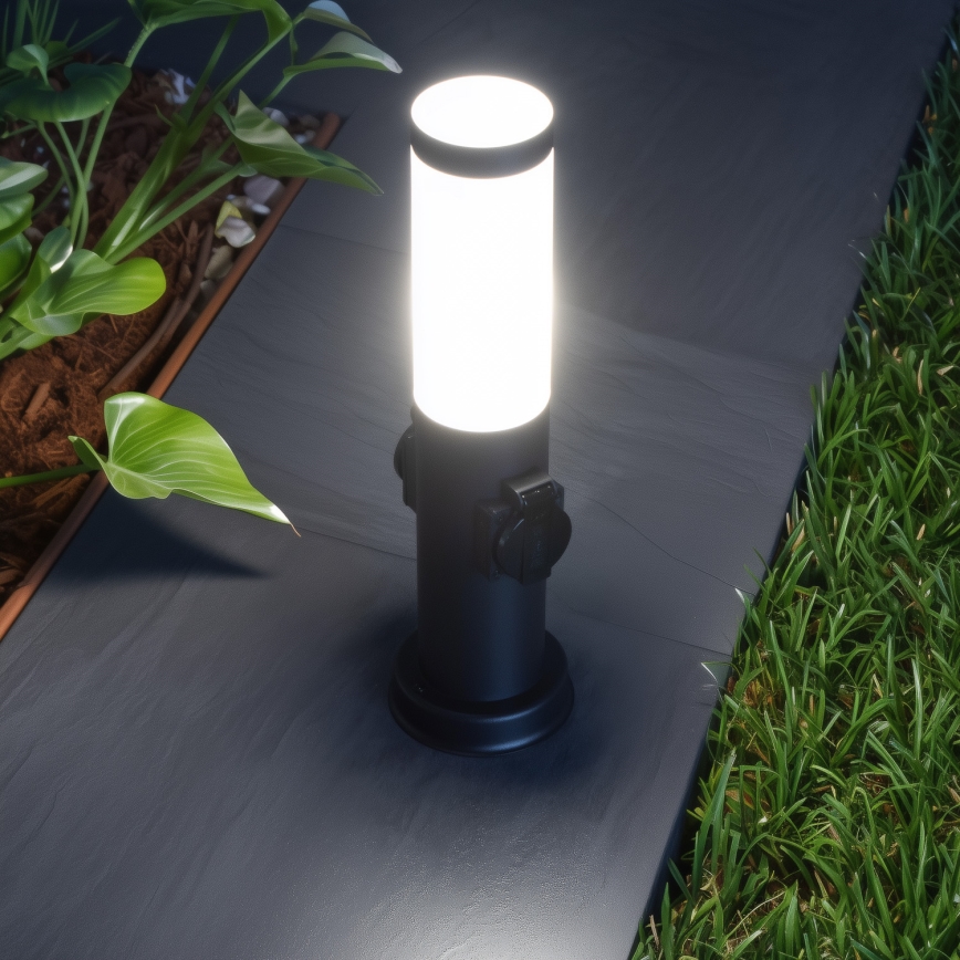 Brilagi - Vanjska lampa NOVA s 2 SCHUKO utičnicama 1xE27/15W/230V 40 cm IP44 crna