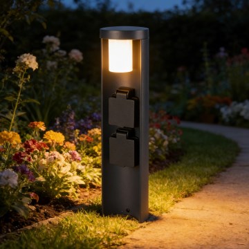 Brilagi - Vanjska svjetiljka PILLAR s 2 SCHUKO utičnicama, 1xG9/11W/230V, IP44, antracit