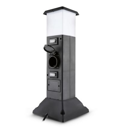 Brilagi - Vanjska svjetiljka s 2 SCHUKO utičnicama, 1xE14/15W/230V, IP44, crna