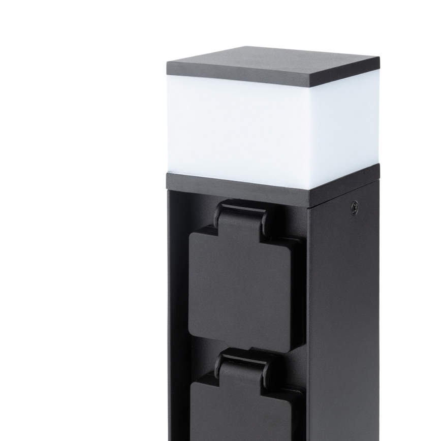 Brilagi - Vanjska svjetiljka s 2 SCHUKO utičnicama 1xG9/11W/230V IP44 crna