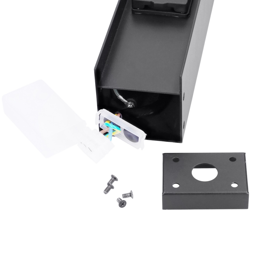 Brilagi - Vanjska svjetiljka s 2 SCHUKO utičnicama 1xG9/11W/230V IP44 crna