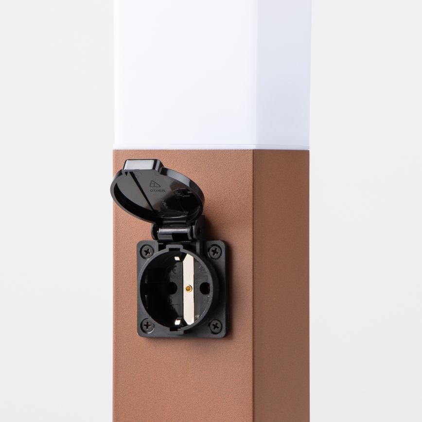 Brilagi - Vanjska svjetiljka s 2 SCHUKO NOVA utičnicama 1xE27/15W/230V 40 cm IP44 smeđa