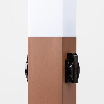 Brilagi - Vanjska svjetiljka s 2 SCHUKO NOVA utičnicama 1xE27/15W/230V 40 cm IP44 smeđa