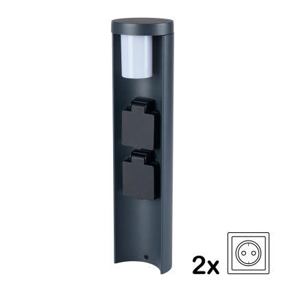 Brilagi - Vanjska svjetiljka PILLAR s 2 SCHUKO utičnicama, 1xG9/11W/230V, IP44, antracit