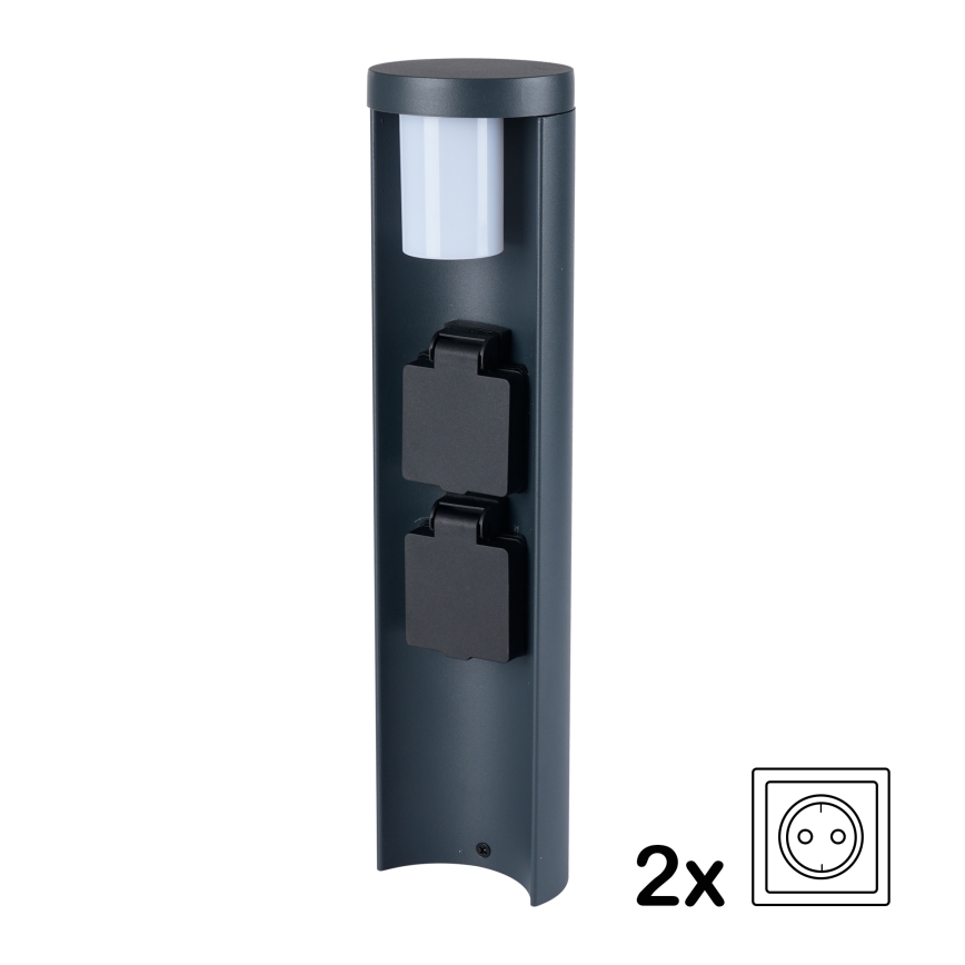 Brilagi - Vanjska svjetiljka PILLAR s 2 SCHUKO utičnicama, 1xG9/11W/230V, IP44, antracit