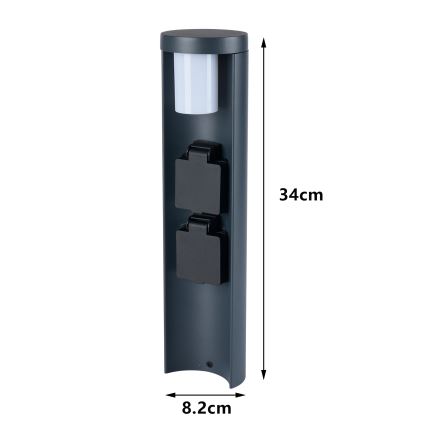 Brilagi - Vanjska svjetiljka PILLAR s 2 SCHUKO utičnicama, 1xG9/11W/230V, IP44, antracit