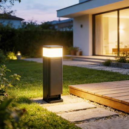 Brilagi - Vanjska lampa s 2 SCHUKO utičnicama PILLAR 1xG9/11W/230V IP44 antracit