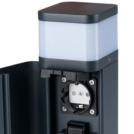 Brilagi - Vanjska lampa s 2 SCHUKO utičnicama PILLAR 1xG9/11W/230V IP44 antracit