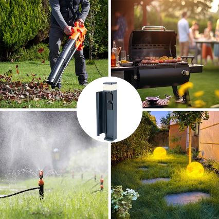 Brilagi - Vanjska lampa s 2 SCHUKO utičnicama PILLAR 1xG9/11W/230V IP44 antracit