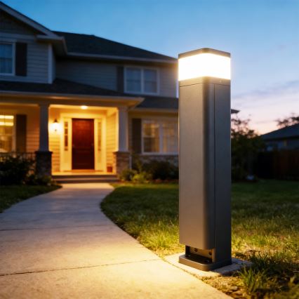Brilagi - Vanjska lampa s 2 SCHUKO utičnicama PILLAR 1xG9/11W/230V IP44 antracit