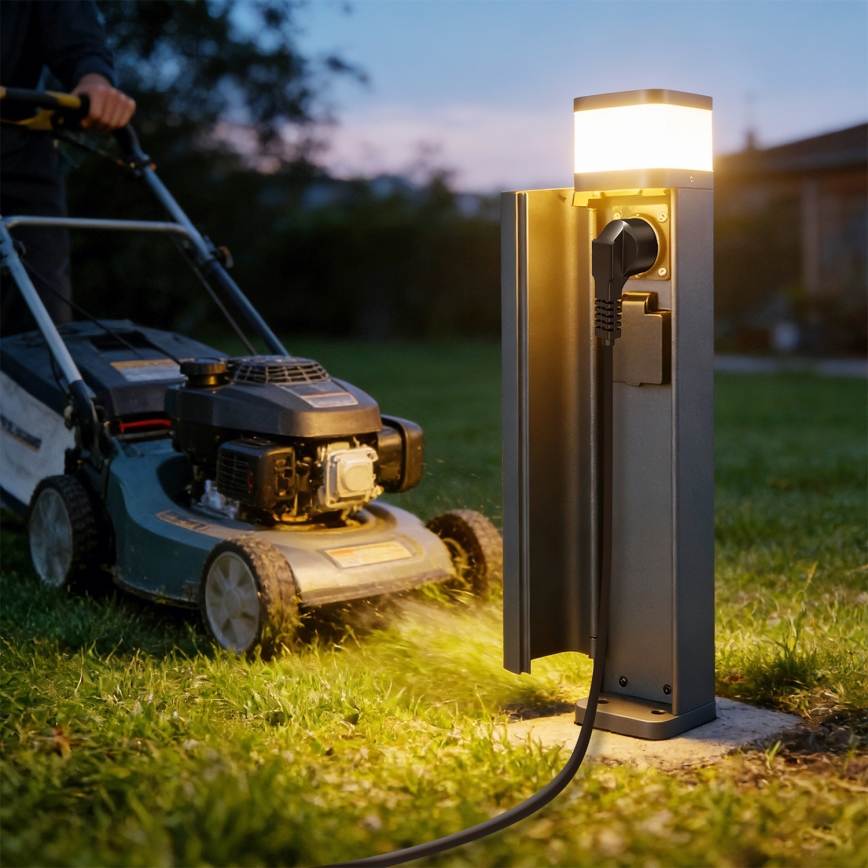 Brilagi - Vanjska lampa s 2 SCHUKO utičnicama PILLAR 1xG9/11W/230V IP44 antracit
