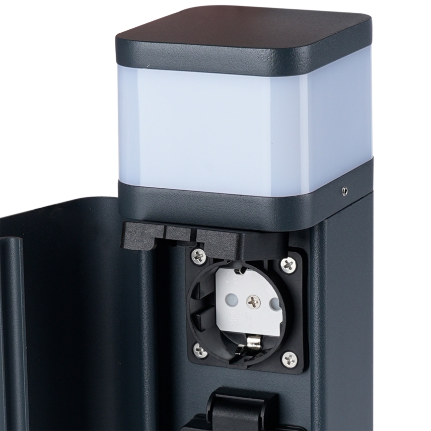 Brilagi - Vanjska lampa s 2 SCHUKO utičnicama PILLAR 1xG9/11W/230V IP44 antracit