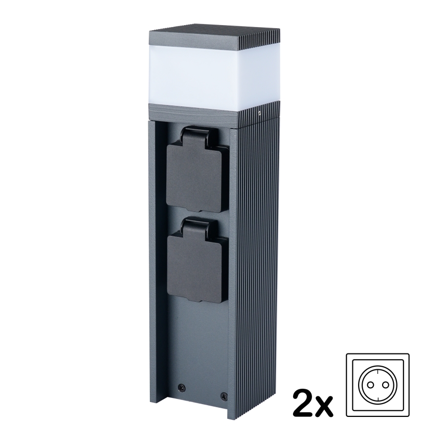 Brilagi - Vanjska svjetiljka s 2 SCHUKO utičnicama PILLAR 1xG9/11W/230V IP44 antracit