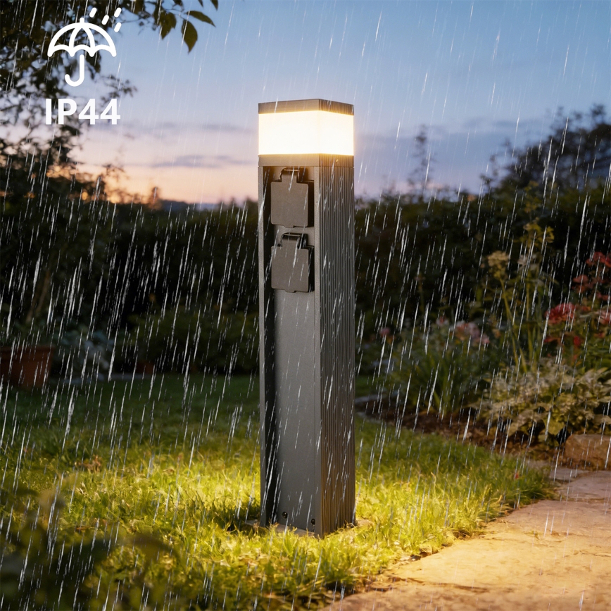 Brilagi - Vanjska lampa PILLAR s 2 SCHUKO utičnicama 1xG9/11W/230V IP44 antracit