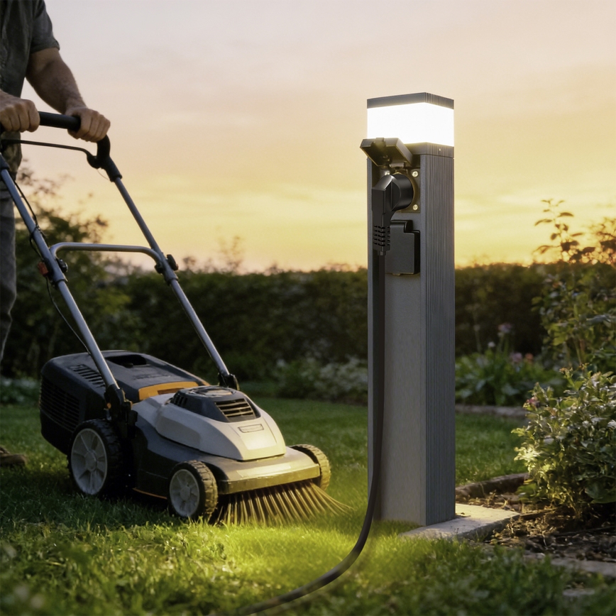 Brilagi - Vanjska lampa PILLAR s 2 SCHUKO utičnicama 1xG9/11W/230V IP44 antracit