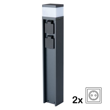 Brilagi - Vanjska lampa PILLAR s 2 SCHUKO utičnicama 1xG9/11W/230V IP44 antracit