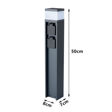 Brilagi - Vanjska lampa PILLAR s 2 SCHUKO utičnicama 1xG9/11W/230V IP44 antracit