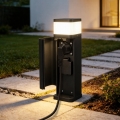 BRILAGI - Vanjska svjetiljka s 2 SCHUKO utičnicama PILLAR 1xG9/11W/230V IP44 crna
