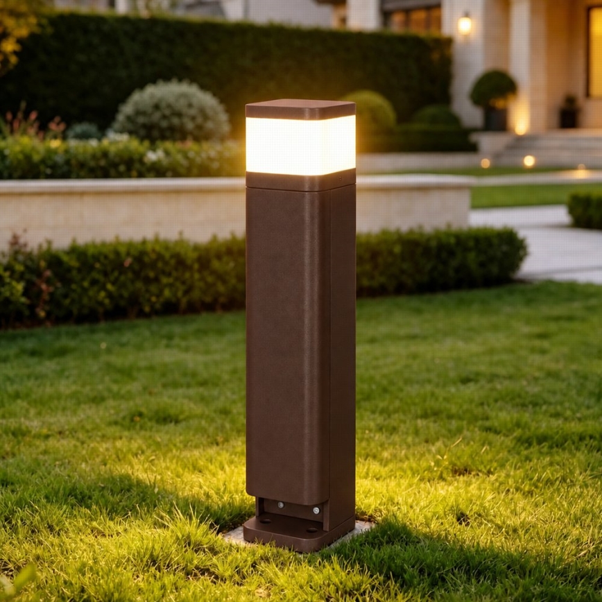 BRILAGI - Vanjska svjetiljka s 2 SCHUKO utičnicama PILLAR 1xG9/11W/230V IP44 smeđa