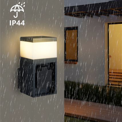 Brilagi - vanjska zidna svjetiljka s SCHUKO utičnicom PILLAR 1xG9/11W/230V IP44 antracitna