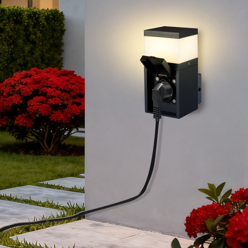 Brilagi - vanjska zidna svjetiljka s SCHUKO utičnicom PILLAR 1xG9/11W/230V IP44 antracitna