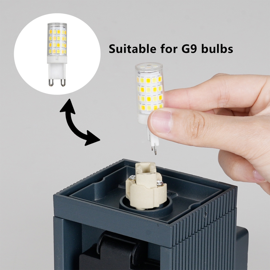 Brilagi - vanjska zidna svjetiljka s SCHUKO utičnicom PILLAR 1xG9/11W/230V IP44 antracitna