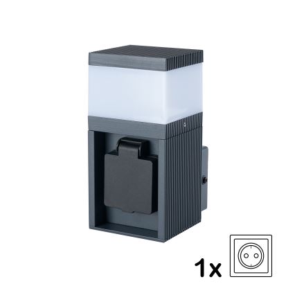 Brilagi - vanjska zidna svjetiljka s SCHUKO utičnicom PILLAR 1xG9/11W/230V IP44 antracitna