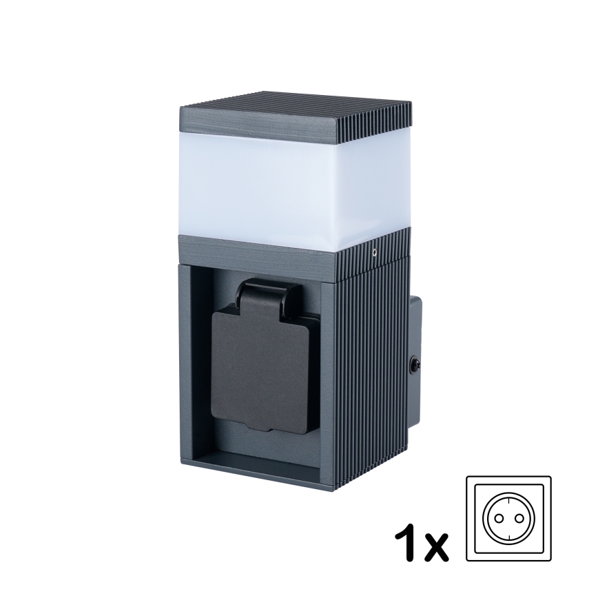 Brilagi - vanjska zidna svjetiljka s SCHUKO utičnicom PILLAR 1xG9/11W/230V IP44 antracitna