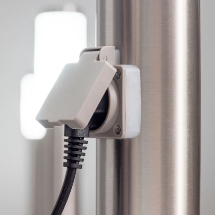 BRILAGI - Vanjska svjetiljka s utičnicom ELIA 1xE27/20W/230V IP44 50 cm matni krom