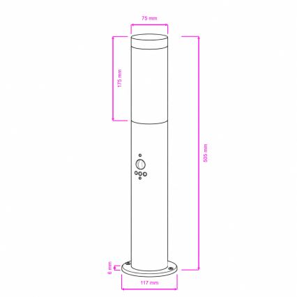 BRILAGI - Vanjska lampa sa senzorom ELIA 1xE27/20W/230V IP44 50 cm antracit