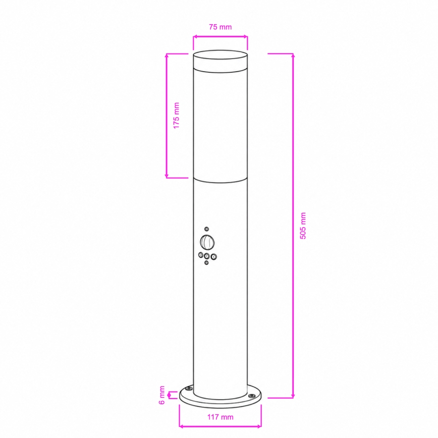 BRILAGI - Vanjska lampa s senzorom pokreta ELIA 1xE27/20W/230V IP44 50 cm matni krom