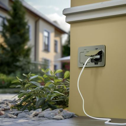 Brilagi - Vanjska ugradbena podna dvostruka utičnica IP55 mat krom pravokutni