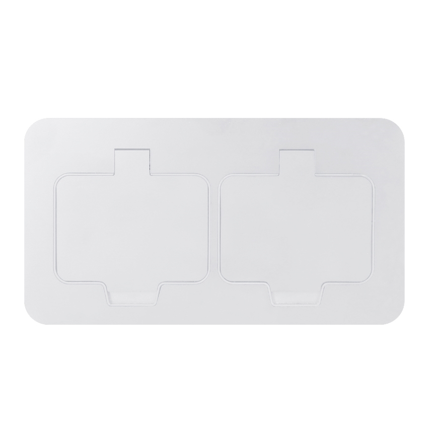 Brilagi - Vanjska ugradna podna dvostruka utičnica IP55, bijela, pravokutna