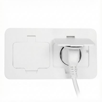 Brilagi - Vanjska ugradna podna dvostruka utičnica IP55, bijela, pravokutna