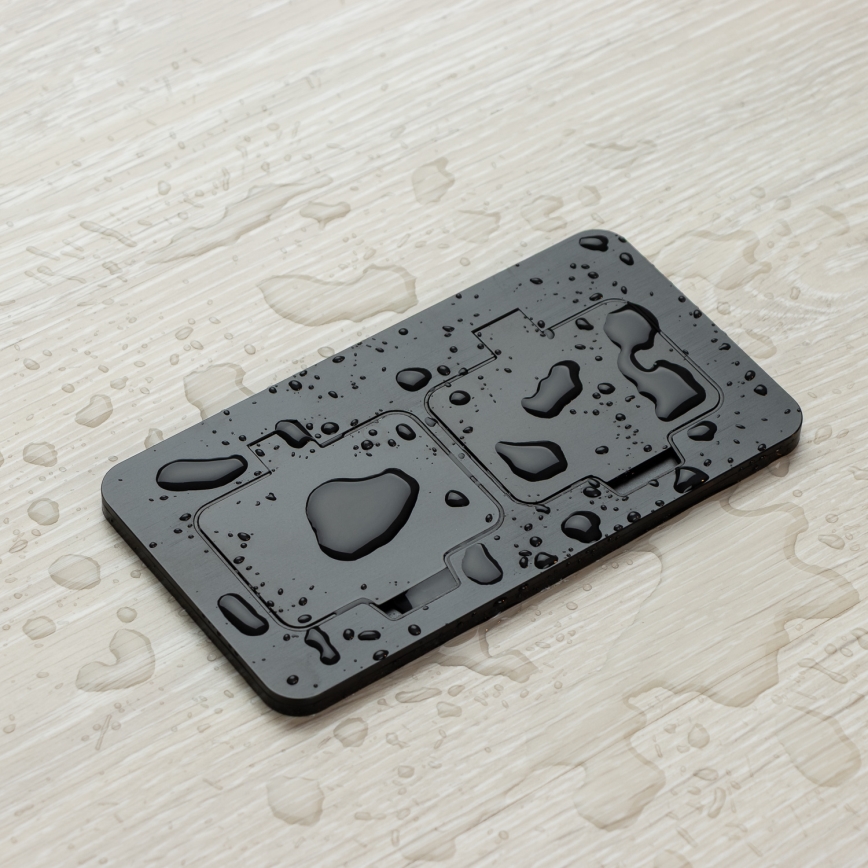 Brilagi - Vanjska ugradna podna dvostruka utičnica IP55, crna, pravokutna