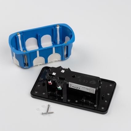 Brilagi - Vanjska ugradna podna dvostruka utičnica IP55, crna, pravokutna