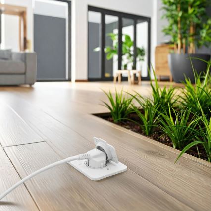 Brilagi - Vanjska ugradna podna utičnica IP55, bijela, pravokutna