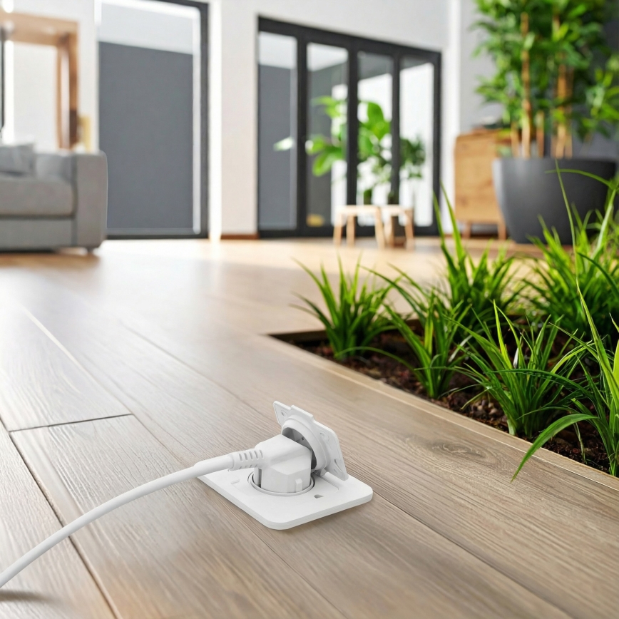 Brilagi - Vanjska ugradna podna utičnica IP55, bijela, pravokutna