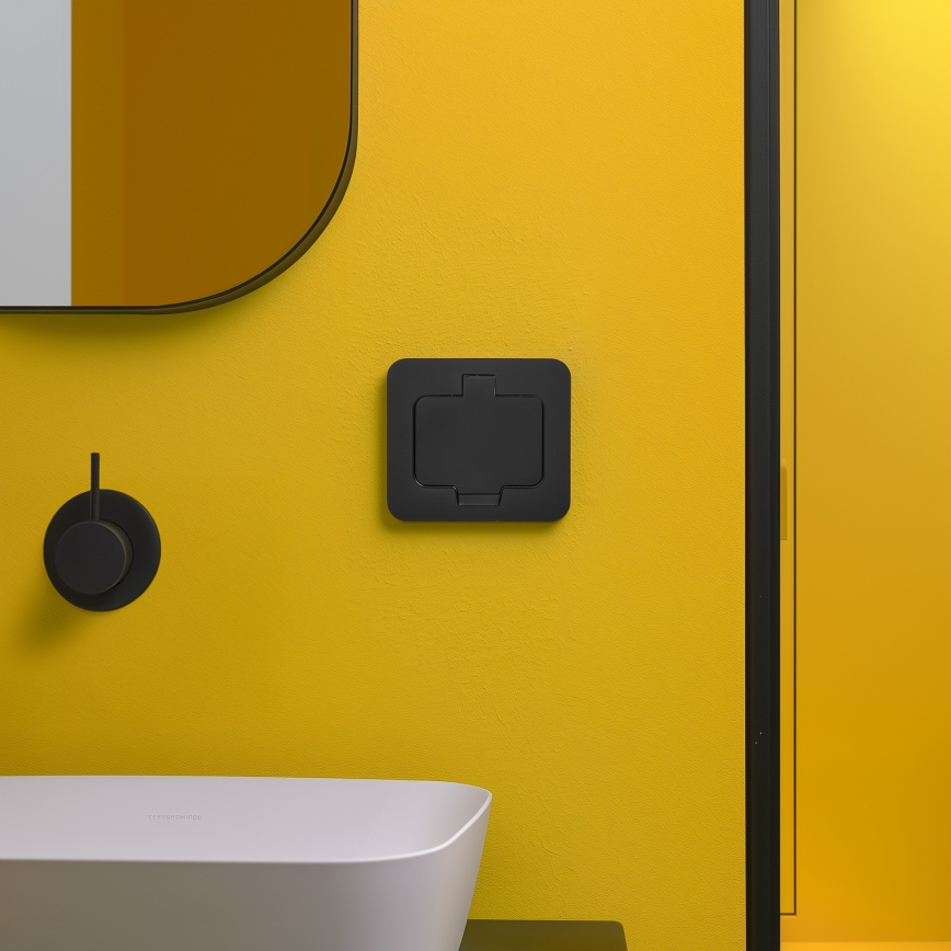 Brilagi - Vanjska ugradna podna utičnica IP55, crna, pravokutna