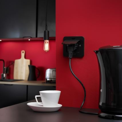 Brilagi - Vanjska ugradna podna utičnica IP55, crna, pravokutna