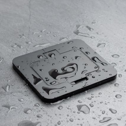 Brilagi - Vanjska ugradna podna utičnica IP55, crna, pravokutna