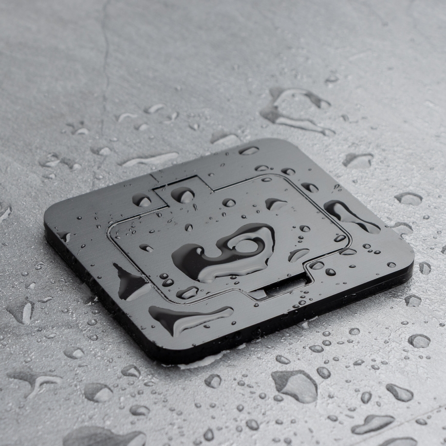 Brilagi - Vanjska ugradna podna utičnica IP55, crna, pravokutna