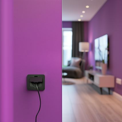 Brilagi - Vanjska ugradna podna utičnica IP55, crna, pravokutna