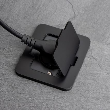 Brilagi - Vanjska ugradna podna utičnica IP55, crna, pravokutna