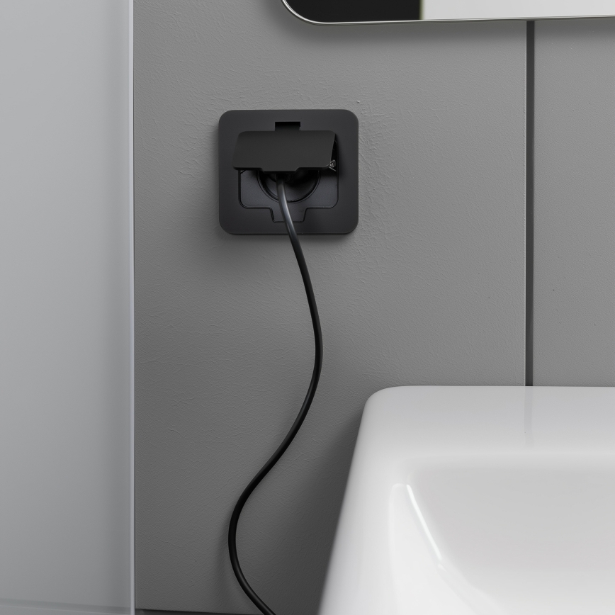 Brilagi - Vanjska ugradna podna utičnica IP55, crna, pravokutna