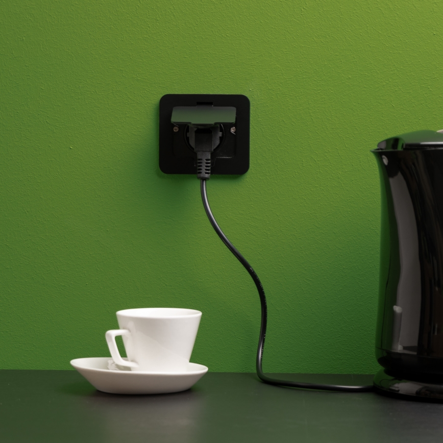 Brilagi - Vanjska ugradna podna utičnica IP55, crna, pravokutna